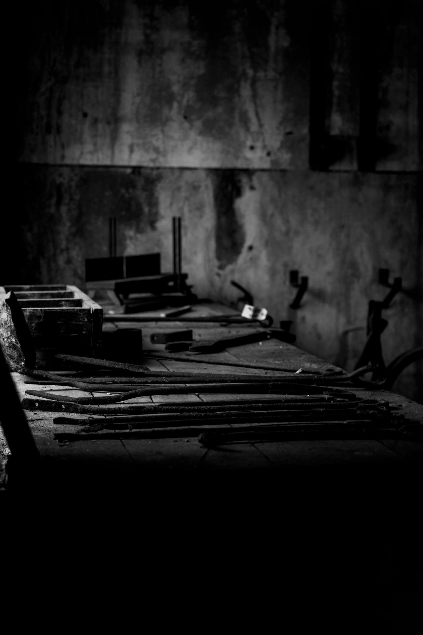 Tools used for the forced labor of prisoners. Simple implements turned into instruments of torture through the grueling demands of the camp regime.